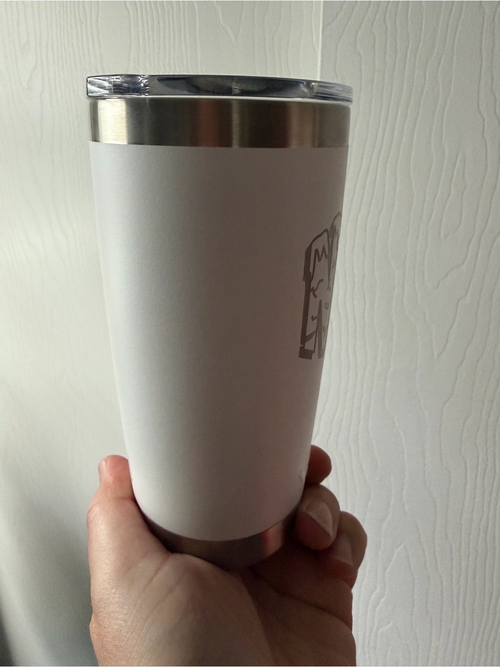 White Stainless Steel Travel Tumbler